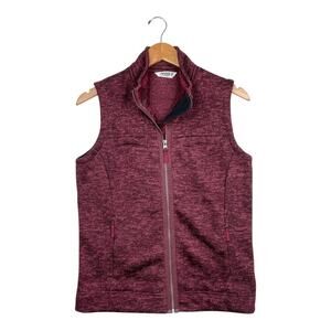 Mountain Khaki Burgundy Heathered Red Full Zip Fleece Lined Vest Women's Medium